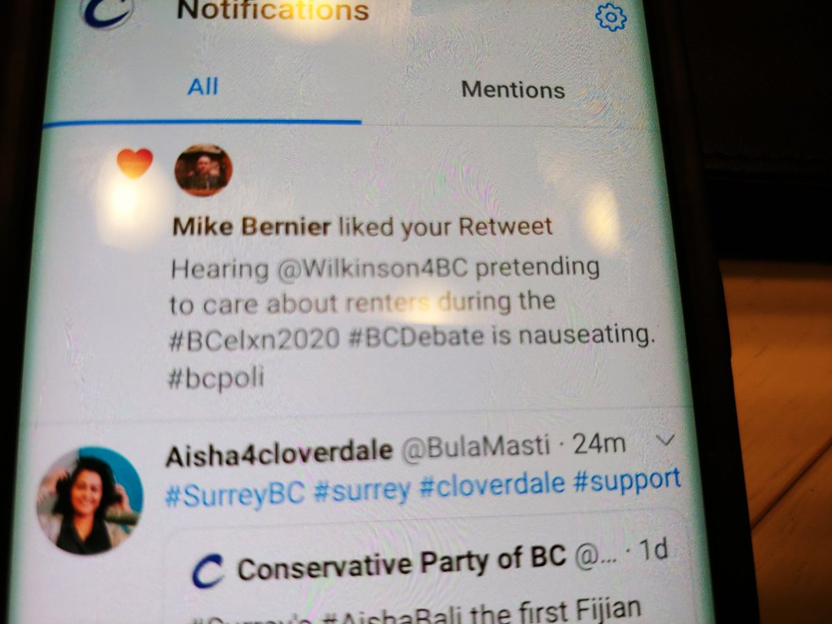 Conservative_BC's tweet image. Pleasantly surprised to see that #BCLiberal MLA @Mike_A_Bernier like this tweet. Thanks Mike
#bcelxn2020 #Leadersdebate