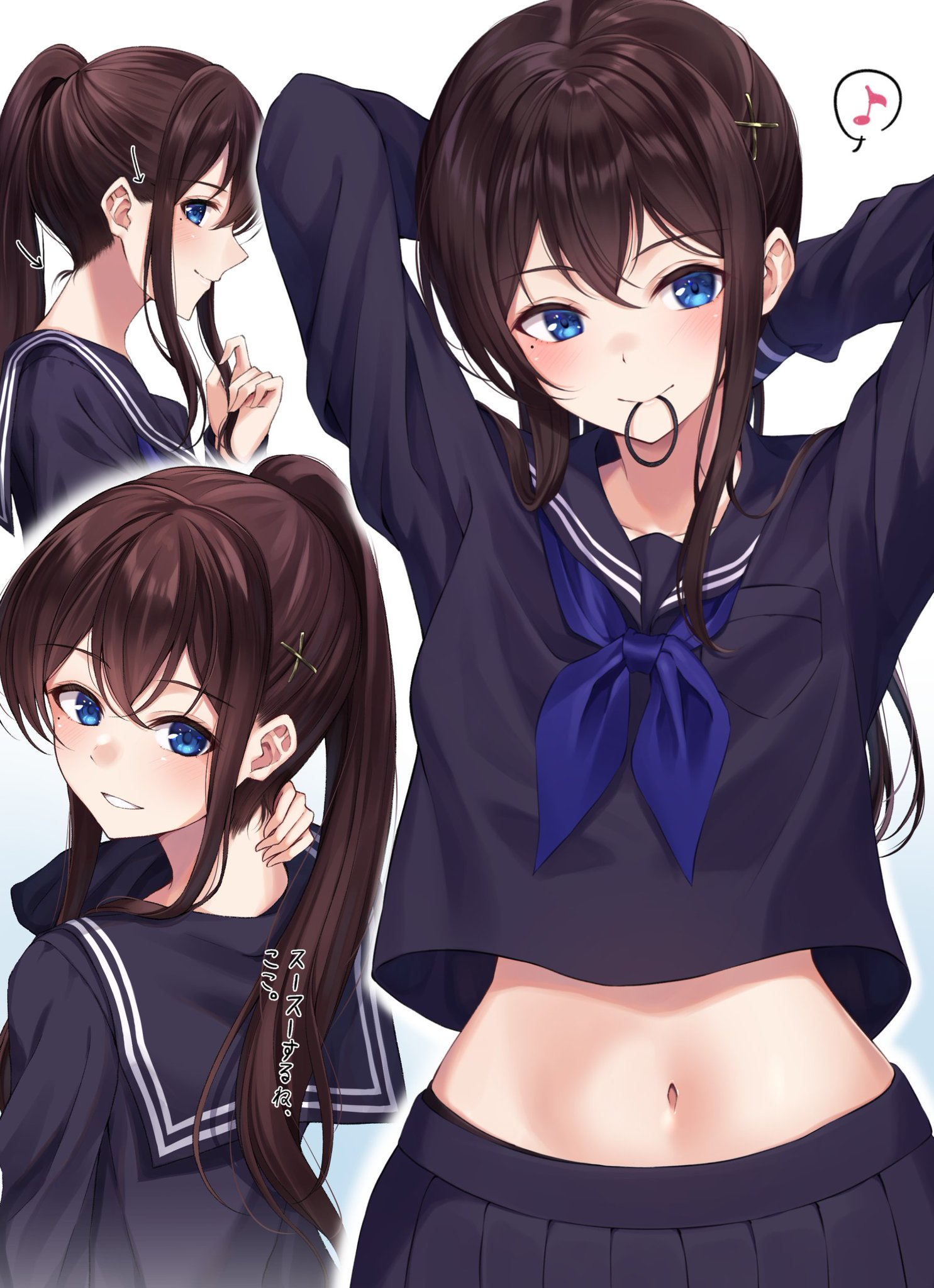 黒兎ゆう 髪結び黒セーラーちゃん