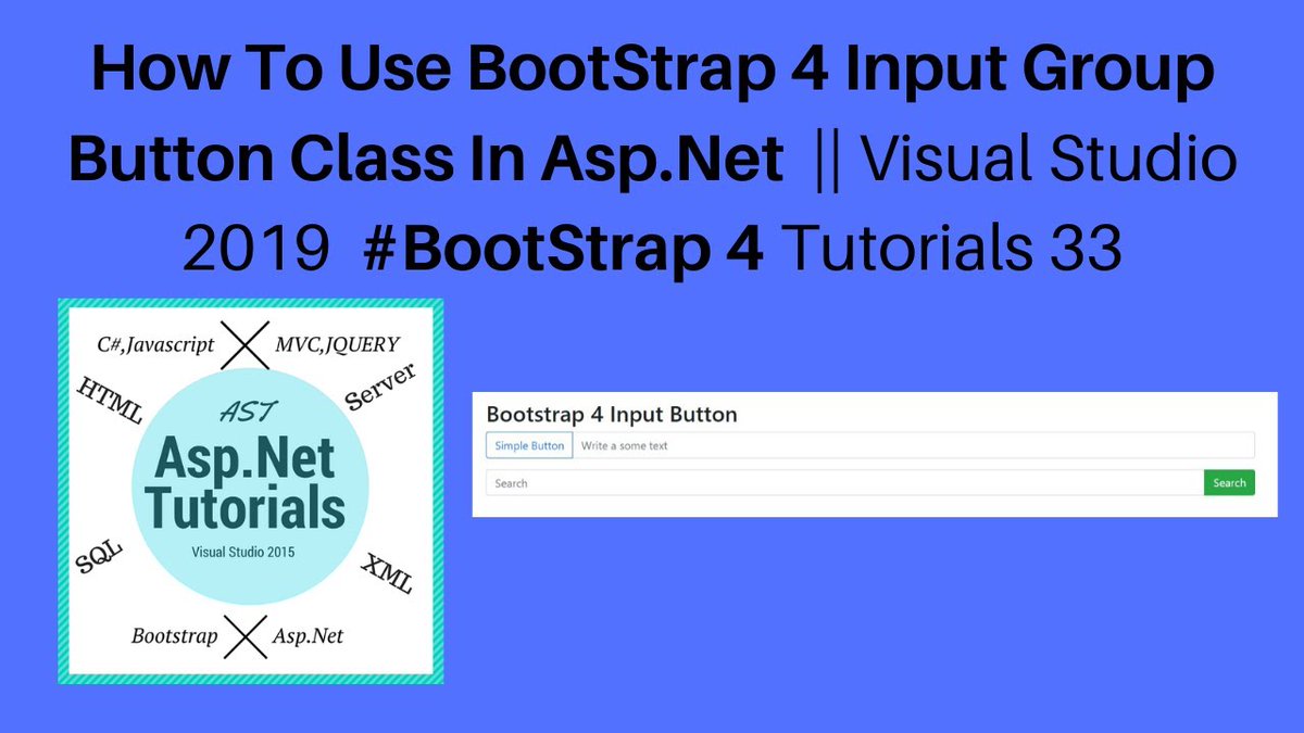 AspDotTutorials's tweet image. #learn bootstrap 4 input group button class in asp.net || #bootstrap 4 tutorials 33
youtu.be/KQwSRpYIzlo
