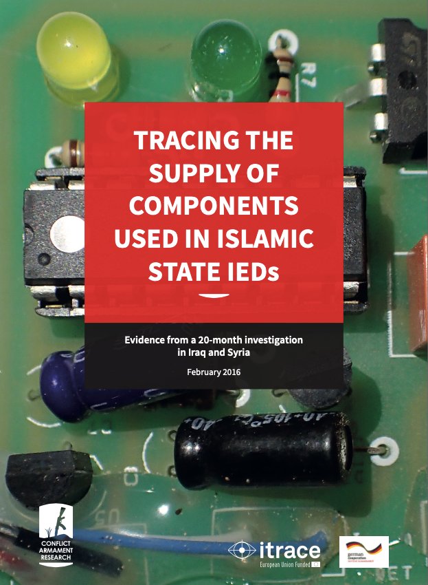 Now, here's where it gets VERY murky.In Feb 2016, European Union commissioned a report from Conflict Armament Research (CAR) to document the explosives left behind by terror group ISIS after ops against them in Iraq & Syria. The report focussed on IEDs used by ISIS.(4/9)