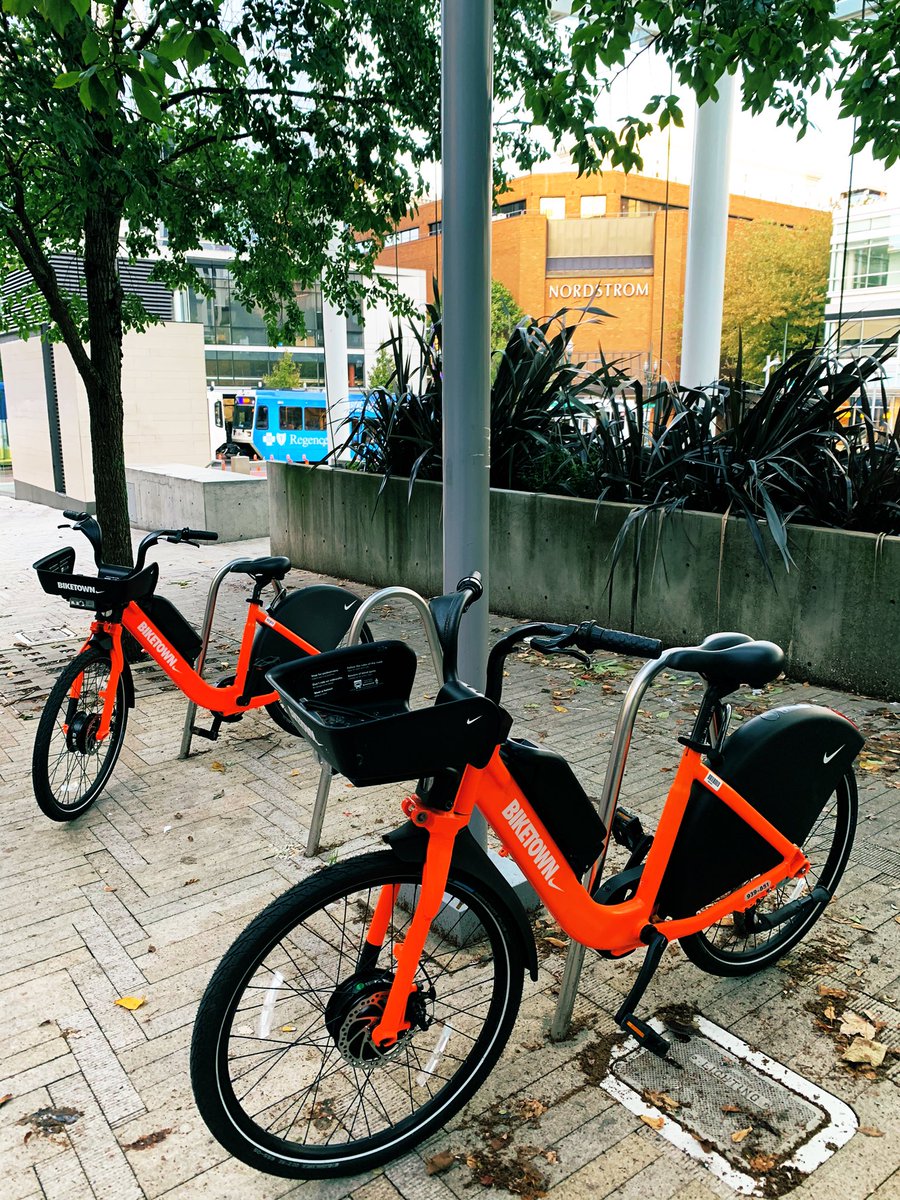 Took the new <a href="/BIKETOWNpdx/">BIKETOWNpdx</a> e-bikes for a spin today and wow what an upgrade! They’re so fun. You get less of a workout but super efficient getting from point a to b in the city.