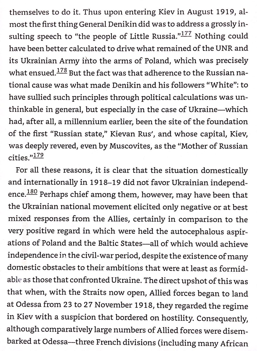 Ukrainian identity was weak & cities were mostly Russian. This, & constantly changing fronts (Kiev changed hands 16 times) led to instability exploited by all factions. Entente did little to help , Whites denied Ukrainians existed (all E Slavs = ), &  wanted western .