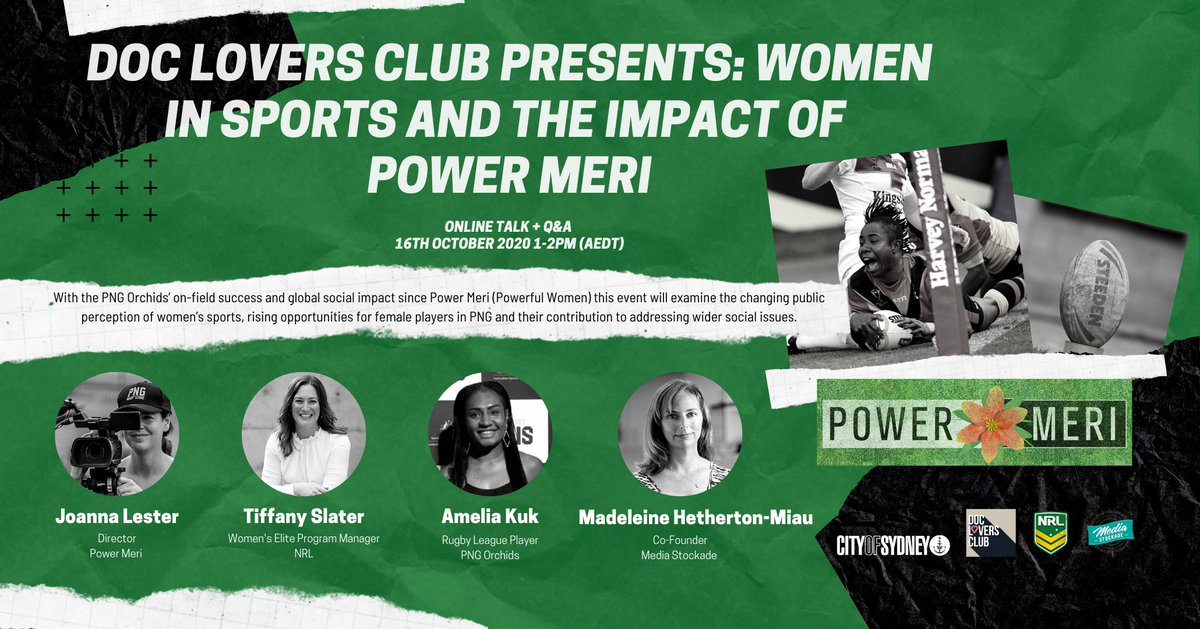NRLW (@nrlwomens) on Twitter photo Don't miss this!
Join the lunchtime discussion and Q&A on women in sports and the impact of <a href="/PowerMeriFilm/">Power Meri</a> this Friday.
Register - eventbrite.com.au/e/doc-lovers-c… Don't miss this!
Join the lunchtime discussion and Q&A on women in sports and the impact of <a href="/PowerMeriFilm/">Power Meri</a> this Friday.
Register - eventbrite.com.au/e/doc-lovers-c…
