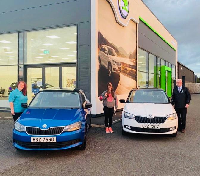 DOUBLE HANDOVER
This is Molly and Eden Adams collecting their new Fabia Colour Editions from Mark yesterday evening.
Mark and the team  would like to thank you both for choosing Mervyn Stewart Skoda and wish you both many miles of happy motoring.