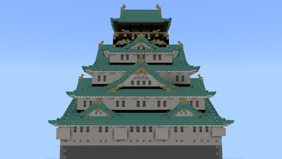 تويتر 太ろう 梅 على تويتر Minecraft マインクラフト マイクラ建築 和風建築 大阪府 大阪城天守閣です これは自信ありますわ この入母屋破風がドーン ドーン ってある感じいいですよね やっぱ The 日本の城 って感じがありますよね 次は兵庫県