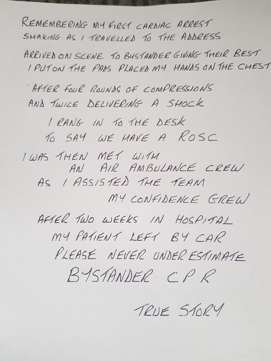 Good morning everyone booked on and ready to help just wanted to share a true story and the importance of bystander CPR <a href="/YASCFR/">YAS CFRs</a> <a href="/YorksAmbulance/">Yorkshire Ambulance</a> #oneteam #RestartAHeart