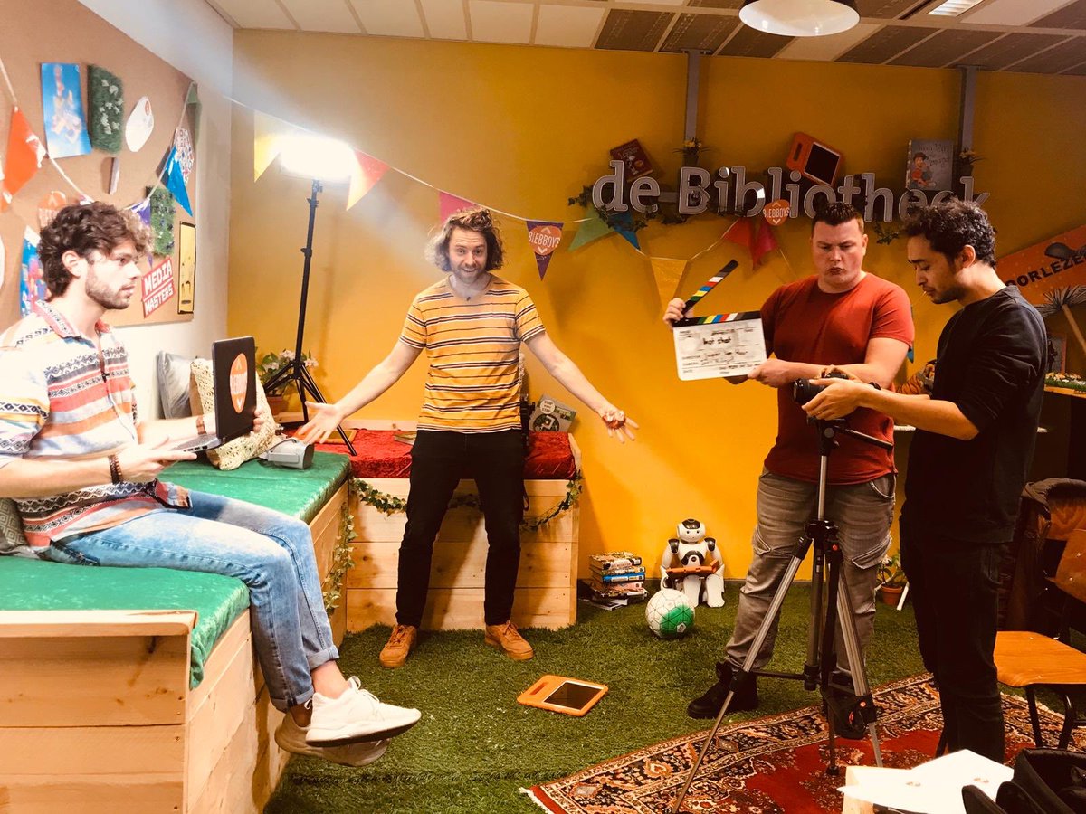 bieb024's tweet image. Gister maakte productiebedrijf Het Shot opnames van de BiebBoys voor #MediaMasters! Dit is een game over de kansen en gevaren van digitale media, die basisscholen tijdens de Week van de Mediawijsheid (5-13 nov) spelen. De video vd #BiebBoys gaat over informatievaardigheden. Tof!