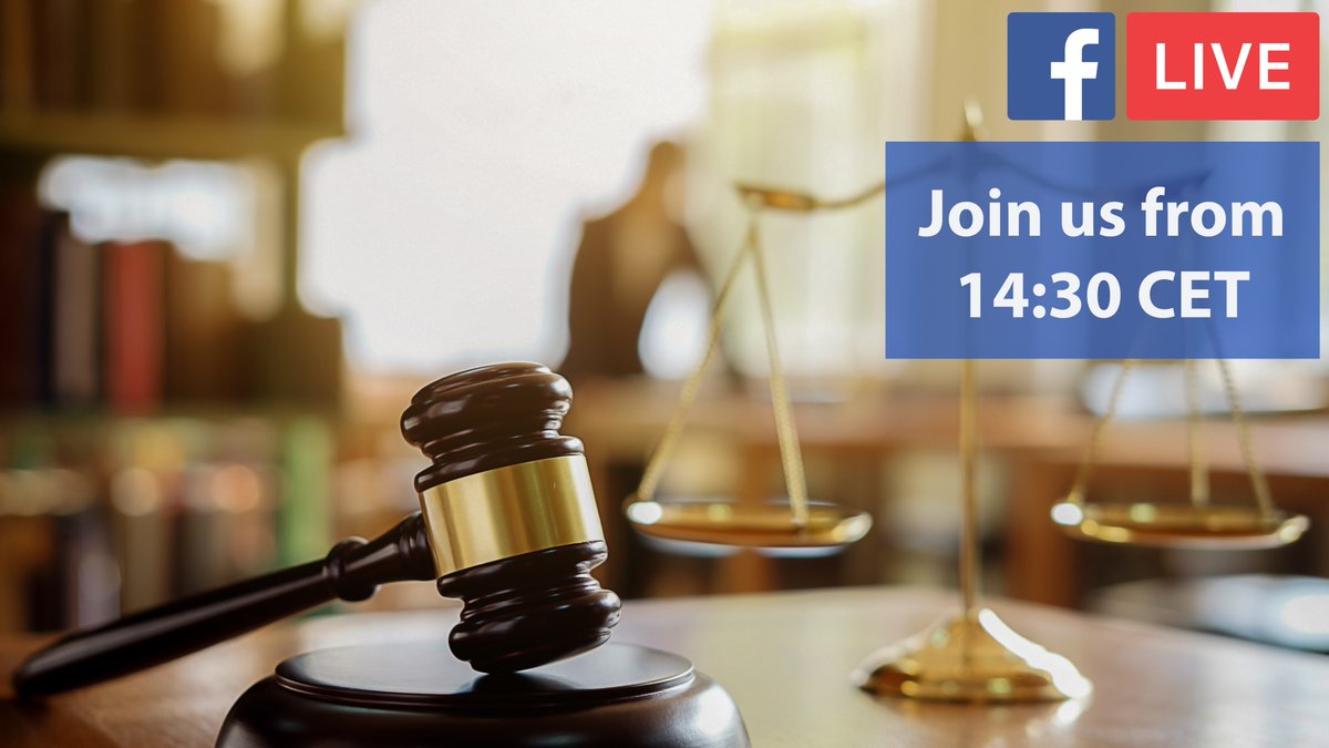 Joins us today from 1⃣4⃣:3⃣0⃣ - on Facebook - for our webinar on defending & promoting the #RuleofLaw. We'll tackle challenges & solutions on key topics, from independence of #justice systems to fair trials. Follow us live here 👉https://t.co/pkpg4xwkBg. https://t.co/ftxDo4t7Kg