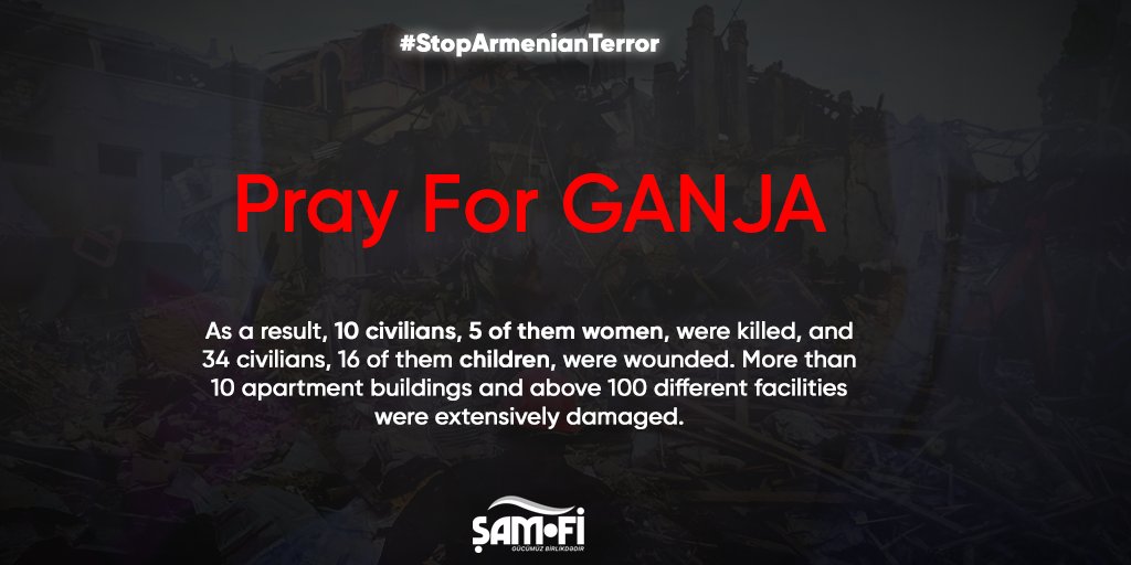 Pray for Ganja! 🇦🇿
#KarabakhisAzerbaijan #PrayForGanja  #StopArmenianTerrorism #StopArmeniaAggression #Azerbaijan