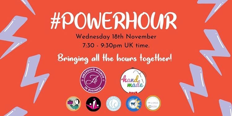 Woohoo! We're back! #PowerHour is back for the last mega collab of 2020 for one massive pre Christmas boost! 

Can't wait! Will you be joining us &amp; these awesome hosts? 

#HandmadeHour <a href="/HandmadeHour/">HandmadeHour</a> <a href="/Awarding_Women/">Snuggles💜💙💛Sheila 💎</a> <a href="/UKGiftHour/">UKGiftAM</a> <a href="/Chris_Alloaloe/">Chrissie_AlloAloe</a> <a href="/vipmumsndads/">VIPmumsNdads®</a> <a href="/smallbizshoutUK/">Ian Patchett 📢</a>