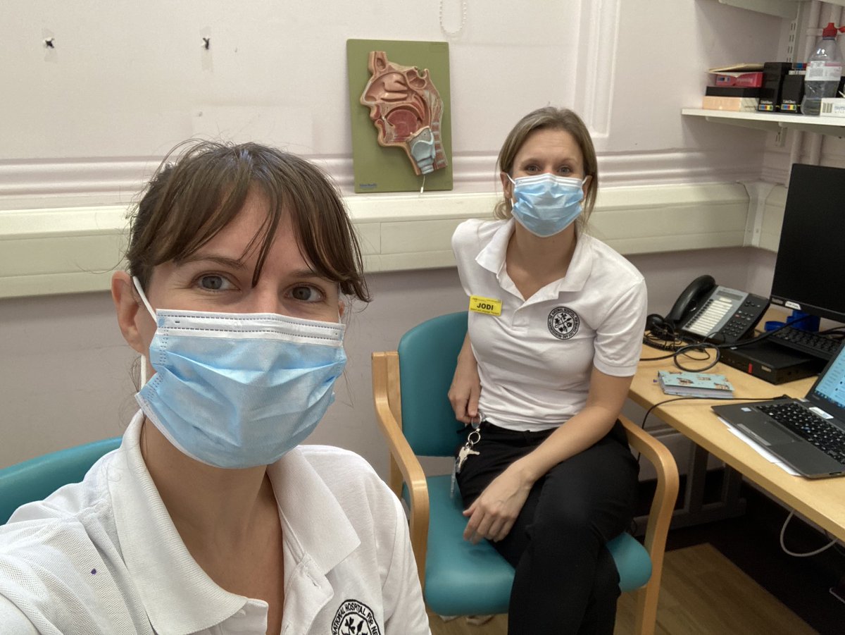 Char_Massey's tweet photo. What better way to spend #AHPday than in our AHP led cough clinic with my work wife @JodiAllenSLT Happy AHP day all 🥳 #uclhAHPs @NHNN_therapies @NMCCC_NHNN https://t.co/IJ4YZdNS8n