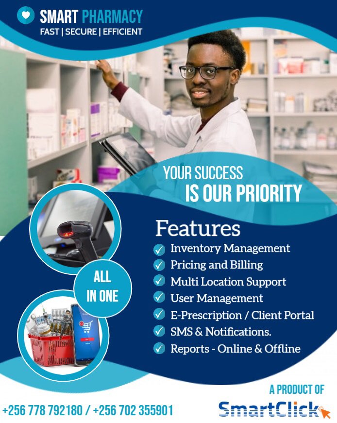 SmartclickU's tweet photo. Introducing #smartpharmacy . A digital solution to the pharmacy business. https://t.co/SuxVWuTq4e https://t.co/yfrLBYutQ2