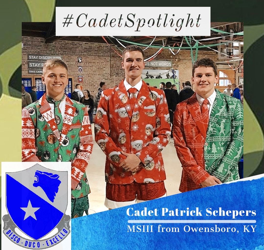 #WildcatWednesday #CadetSpotlight  Meet CDT Patrick Schepers, “My main goal for the year is to improve every aspect in my life &amp; to inspire others to do the same. Also to max the PT test, obtain a 4.0 GPA, and have fun with my best friends in the Wildcat Battalion.” 💙🇺🇸