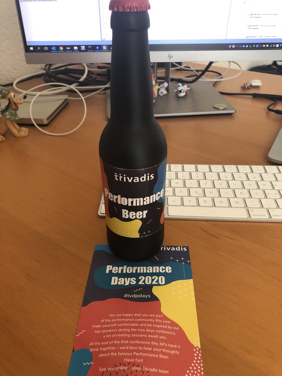 Now I‘m ready for the #tvdpdays 2020. Thanks <a href="/dani_schnider/">Dani Schnider (inactive)</a> and @Trivadis for this bottle of Performance Beer. Looking forward to some great sessions. 

m.trivadis.com/performance-da…
