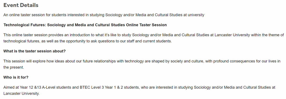 LUschools's tweet photo. Thinking about studying Sociology or Media and Cultural Studies?

Join @SociologyLancs on 29th October for a taster session exploring how ideas about our future relationships with technology are shaped by society and culture.

https://t.co/uNww5tiPfy

#studysociology #studymedia https://t.co/yx1sptS56G