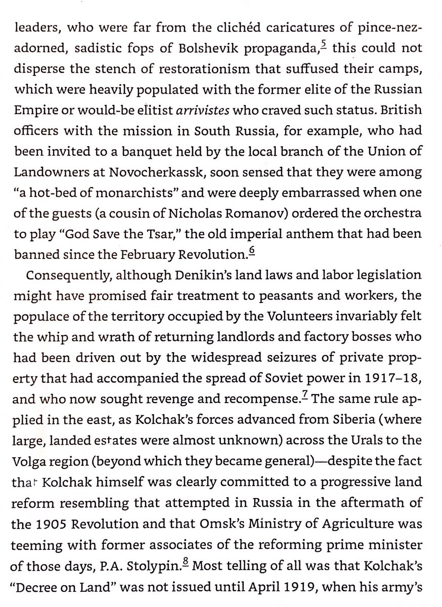 Whites in both south (Denikin) & Siberia (Kolchak) were sincere supporters of a liberal & democratic government as well as land reform. However their claims to support national self-determination were not sincere - they wanted to keep the whole empire minus Poland together.