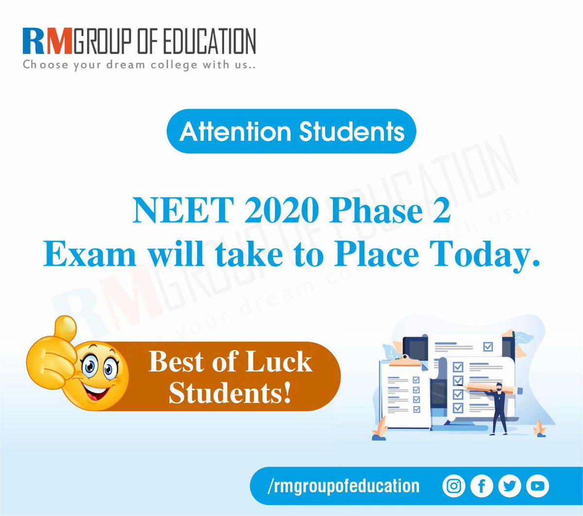 rmgroupofeduca1's tweet photo. All the best aspirants. Rock your paper!!!

#neet #neetphase2 #neet2020 #neetpg #neetpreparation #neetug #neetexam #neetaspirants #neetcoaching #neetmotivation #neetquestions #neet2021 #neetbiology #neetnotes #nta #exam #bestoftheday #mbbs #mbbslife #medical https://t.co/wmCumo34Gr