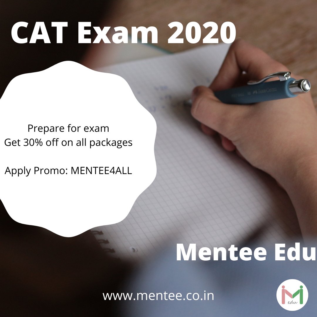 EducationMentee's tweet image. Get 30% off on all packages for CAT Exam 2020 Preparation on mentee. (be Smart)

Visit: mentee.co.in

#mentee_education #catexam2020 #catexam #catexampreparation #MBA #exams #examination #exams2020 #examprep #exampreparation #performance #Students #NEET2020 #jee2020