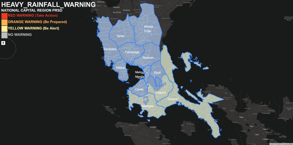 dost_pagasa's tweet photo. Heavy Rainfall Warning No. 3  #NCR_PRSD
Weather System: Tropical Depression OFEL
Issued at: 2:00 PM,14 October 2020 https://t.co/a6jaRCNcBJ