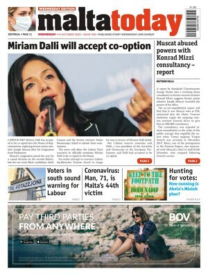 Today’s maltatoday.com.mt front page