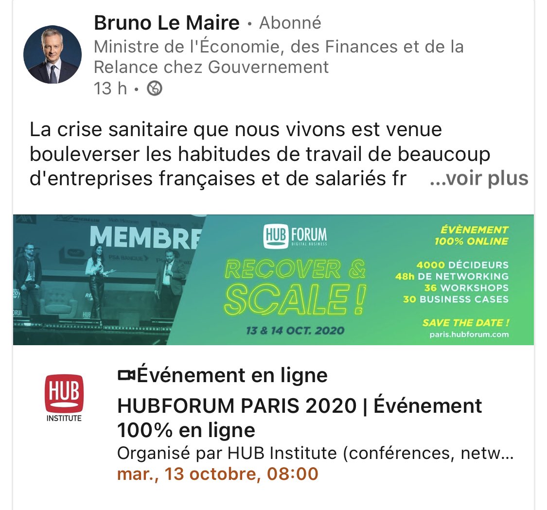 Pourquoi le <a href="/MBADMB/">mbadmb</a> <a href="/EFAP_/">EFAP</a> partenaire exclusif du <a href="/HUBInstitute/">HUB INSTITUTE</a> ? Le réponse de <a href="/BrunoLeMaire/">Bruno Le Maire</a> ! Suivez aujourd’hui #HUBFORUM #MBADMB linkedin.com/posts/vincent-…
