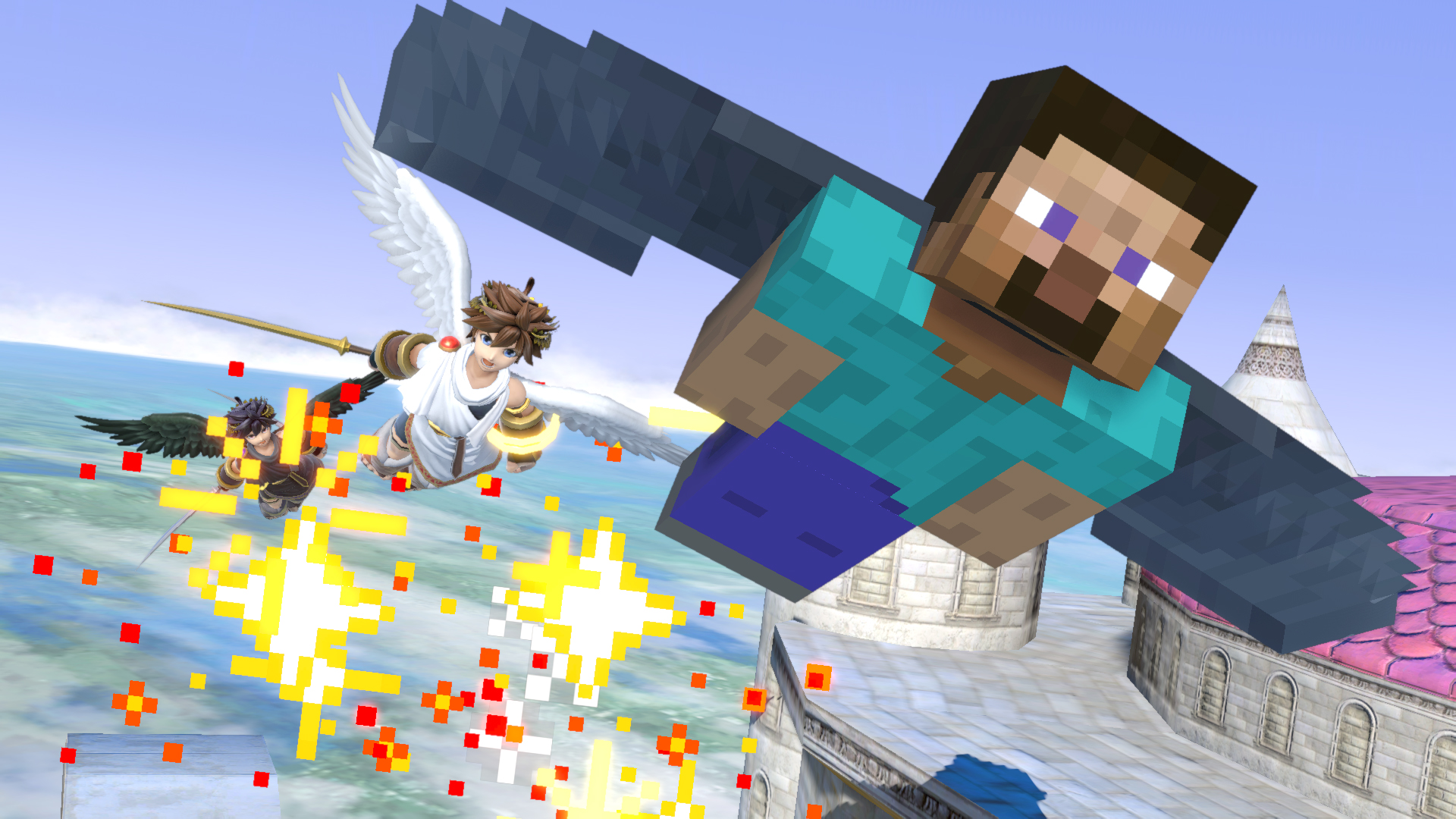 大乱闘スマッシュブラザーズ& Minecraft マインクラフト😜】マイクラで大乱闘スマッシュブラザーズが