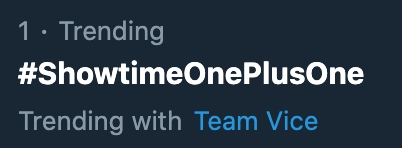 ViceGandaorg's tweet photo. itsShowtimeNa: #1 TOP SPOT trending for MAS TESTING! Gamitin ang official hashtag #ShowtimeOnePlusOne https://t.co/qEdueW0rKn