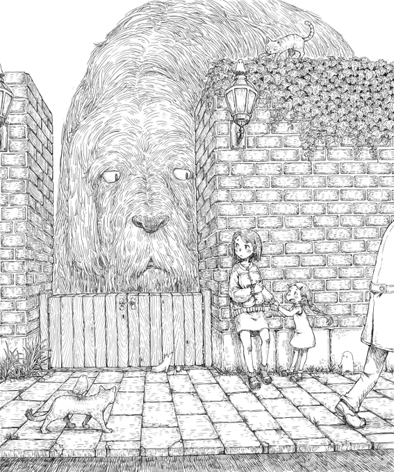 「番犬とお届け物」

ひとまず線画は出来たけど、色塗りはどうしようかなあ。 