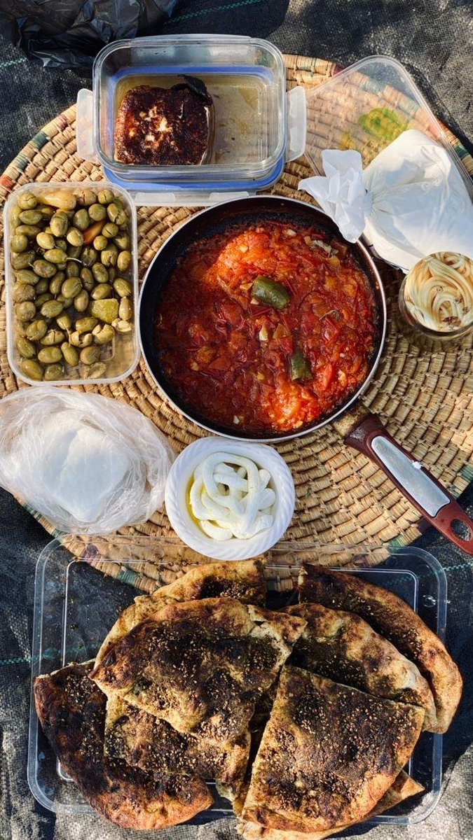 WeAreNotNumbers's tweet photo. And from our beautiful #Gaza we say good morning to our beautiful #WestBank, and to the rest of our beautiful, occupied #Palestine! Tea made on firewood, fried tomatoes, olives, Zaatar (Manaqeesh), and cheese are all components of our yummy #Palestinian #breakfast! ❤️ https://t.co/20Al3bc2GF