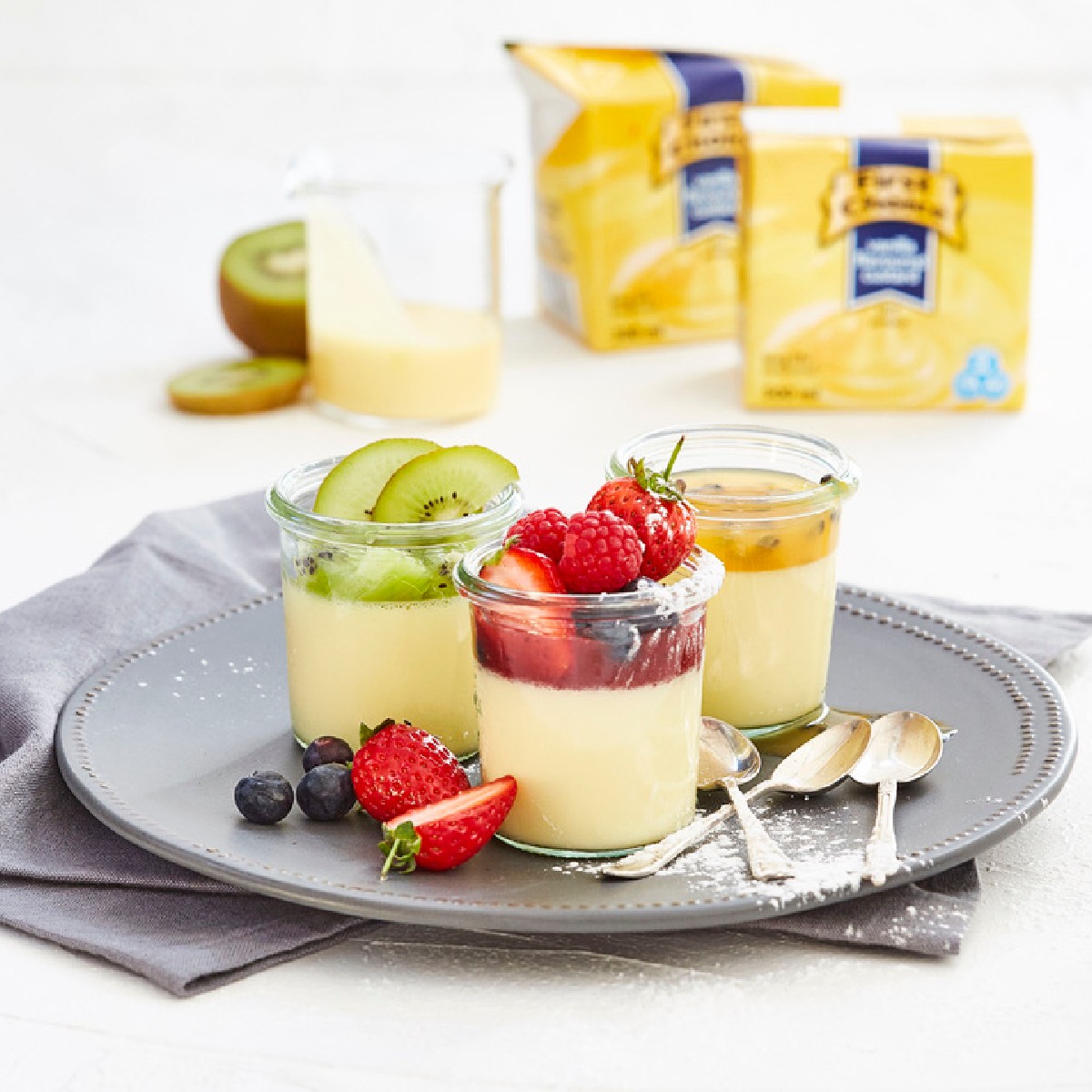 FirstChoiceSA's tweet photo. It's national dessert day! But with this delicious trio we're going to celebrate dessert day all month ๐ Which one is your favourite? #FirstChoiceCustard #goodtimes #dessert #desserts #custard #recipe #yellow #food #foodie
Trio of Custard Panna Cottas https://t.co/IjrpcdKv4M https://t.co/7uZZWJbqC5