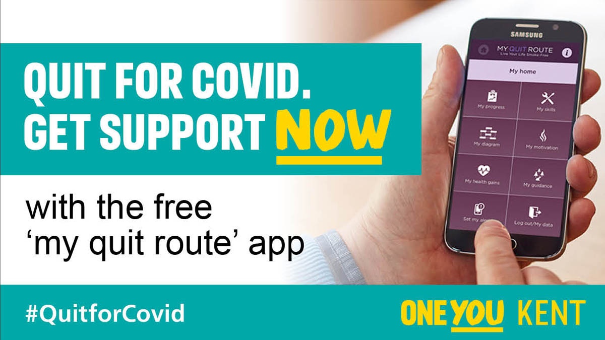 TMBC_Kent's tweet image. If you are taking part this #Stoptober,  #MyQuitRoute app is free and offers online support, expert advice and proven tools. Breathe easier this winter with support from @OneYouKent #QuitForCovid orlo.uk/thjqO