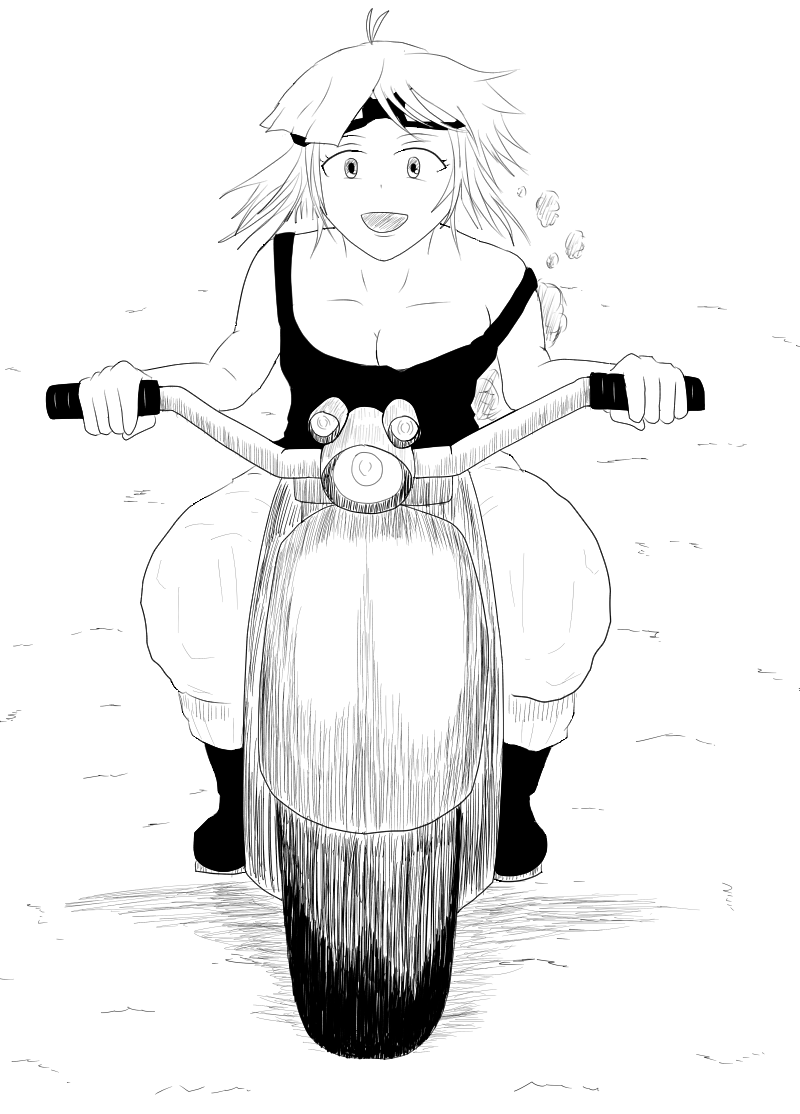 バイク描く練習。