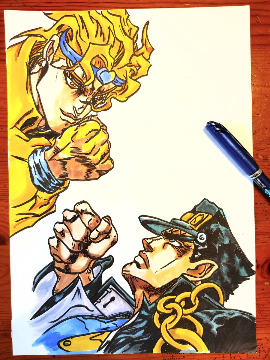 Fumi ジョジョ3部よりdioと承太郎の壁紙を描きました Dio Jojo ジョジョの奇妙な冒険 3部 イラスト 落書き 模写 承太郎 壁紙 イラスト好きな人と繋がりたい お絵かき好きな人と繋がりたい 絵描きさんと繋がりたい Art Instagram Irastration