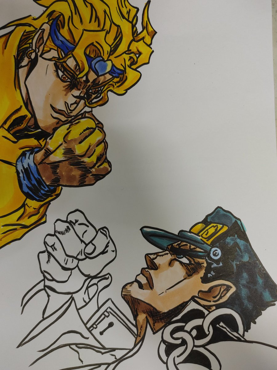 Fumi ジョジョ3部よりdioと承太郎の壁紙を描きました Dio Jojo ジョジョの奇妙な冒険 3部 イラスト 落書き 模写 承太郎 壁紙 イラスト好きな人と繋がりたい お絵かき好きな人と繋がりたい 絵描きさんと繋がりたい Art Instagram Irastration