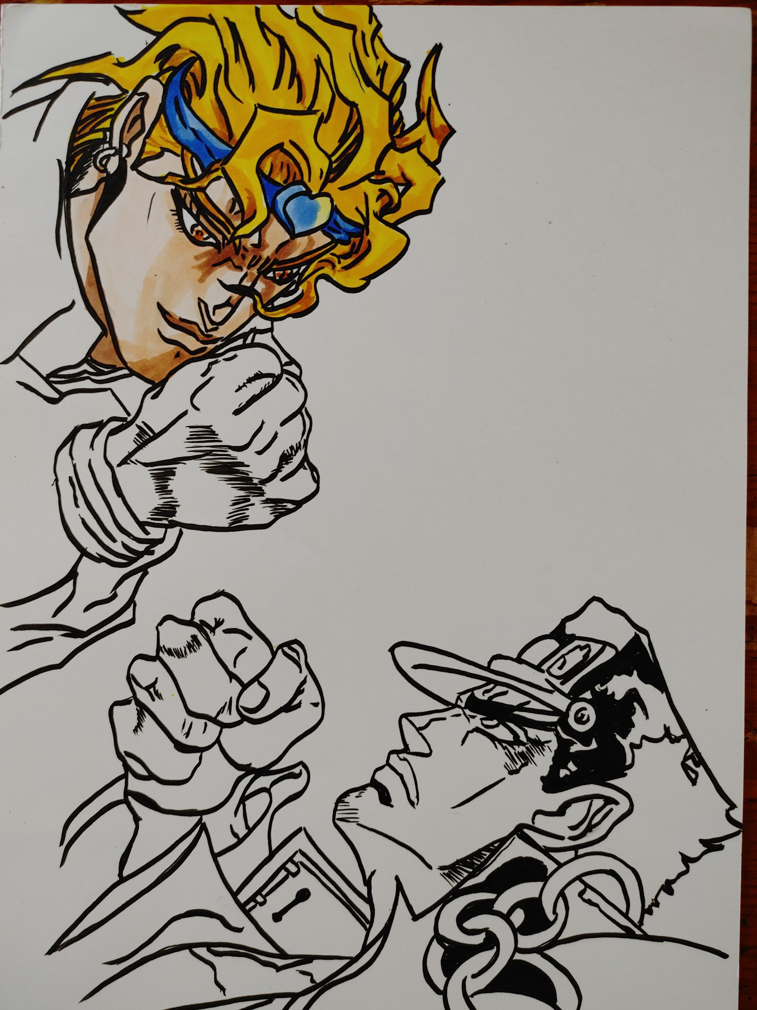 猫草 ジョジョ3部よりdioと承太郎の壁紙を描きました Dio Jojo ジョジョの奇妙な冒険 3部 イラスト 落書き 模写 承太郎 壁紙 イラスト好きな人と繋がりたい お絵かき好きな人と繋がりたい 絵描きさんと繋がりたい Art Instagram Irastration