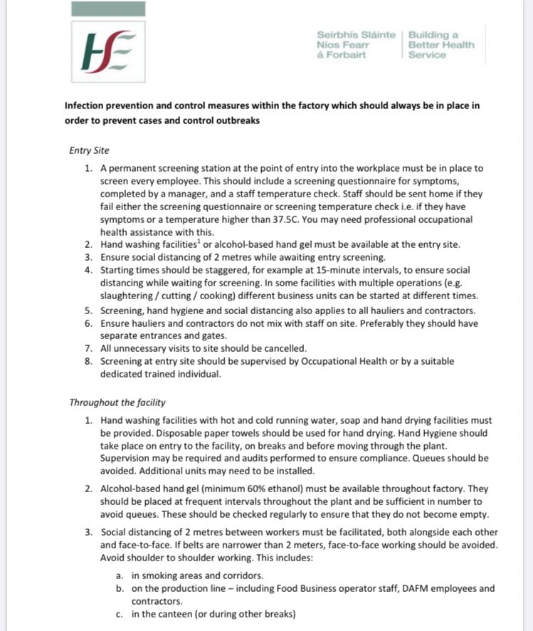 ..meanwhile meat plants have ~no ventilation rules~ except ‘doors & windows (subject to appropriate fly screening) in canteen should remain open to allow greater air exchange‘ (16 Sept) 6/ ^German meat plants evidence of airborne virus spread up to 8m  https://www.hpsc.ie/a-z/respiratory/coronavirus/novelcoronavirus/guidance/outbreakmanagementguidance/outbreakcontrolinmeatfactories/Interim%20Guidance%20COVID-19%20Meat%20Factories.pdf