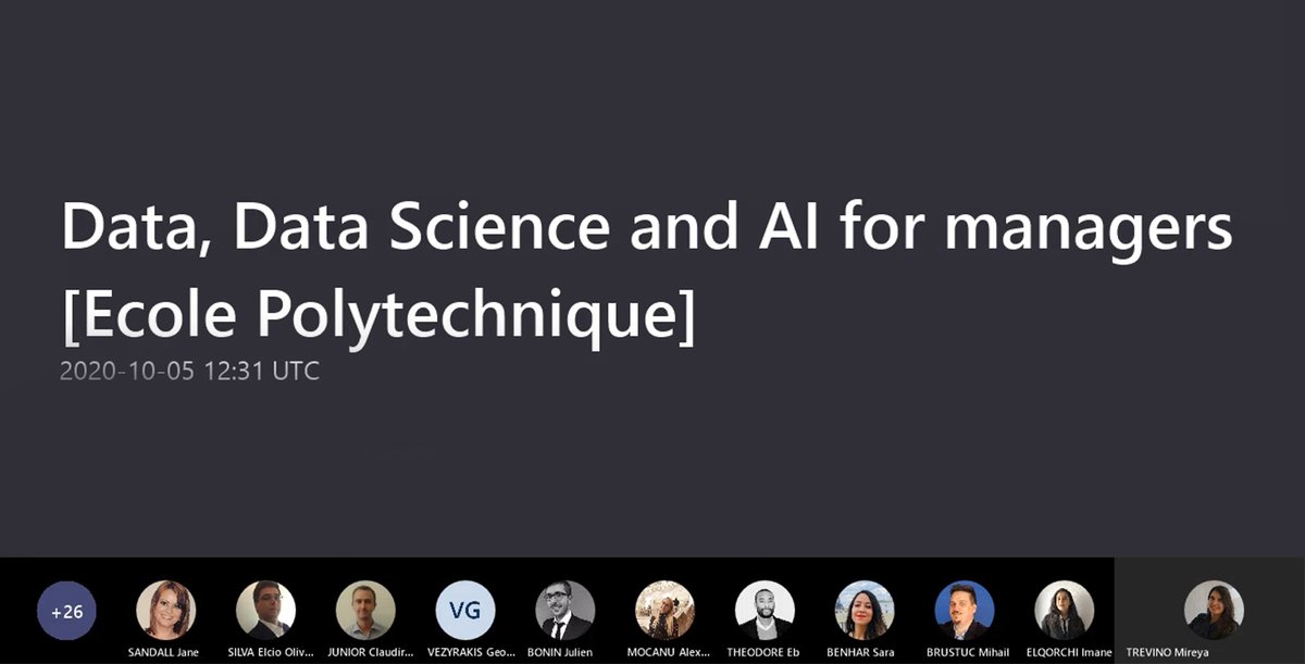 Thank you to <a href="/Polytechnique/">École polytechnique</a> for imparting an online #DataScience Bootcamp last week for 15 Edenred data practitioners from all around the world🌏! Some instructive and interactive online classes to address key topics like data, data science, Machine learning, AI and more!