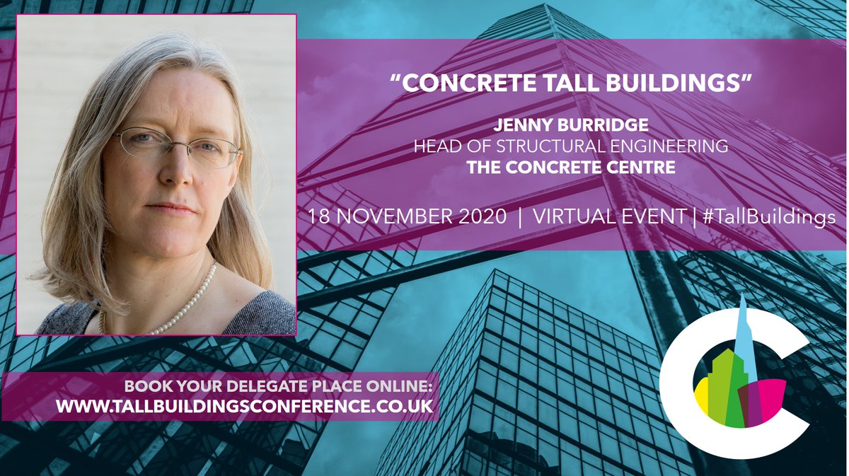 Jenny Burridge, Head of Structural Engineering at @TheConcreteCentre will be presenting at #TallBuildings Conference on ‘Concrete Tall Buildings’ - For more information or to book your ticket, visit: tallbuildingsconference.co.uk