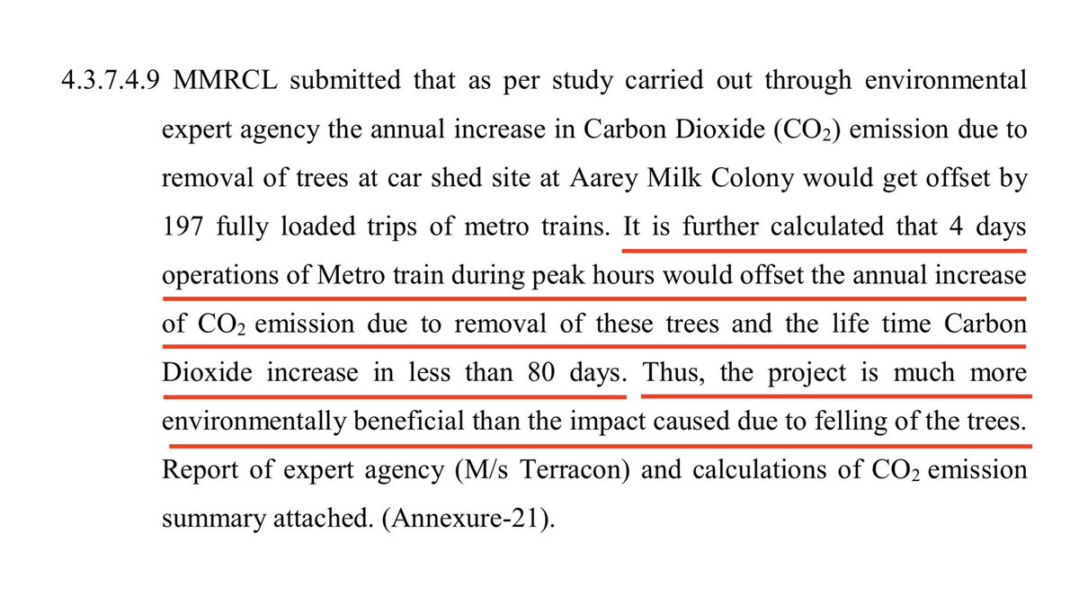 This is how the further delays will lead to more increase in carbon emission and why Aarey site is environmentally more beneficial than impact caused by felling of trees. #MVAbetrayMumbaikars