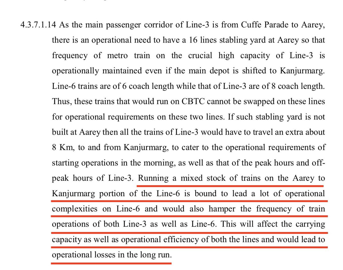 Running a mixed stock of trains on the Aarey to Kanjurmarg portion of line 6 is bound to lead to operational complexities on line 6 and would also hamper line 3.This will affect operational efficiency of both the lines and cause operational losses too. #MVAbetrayMumbaikars