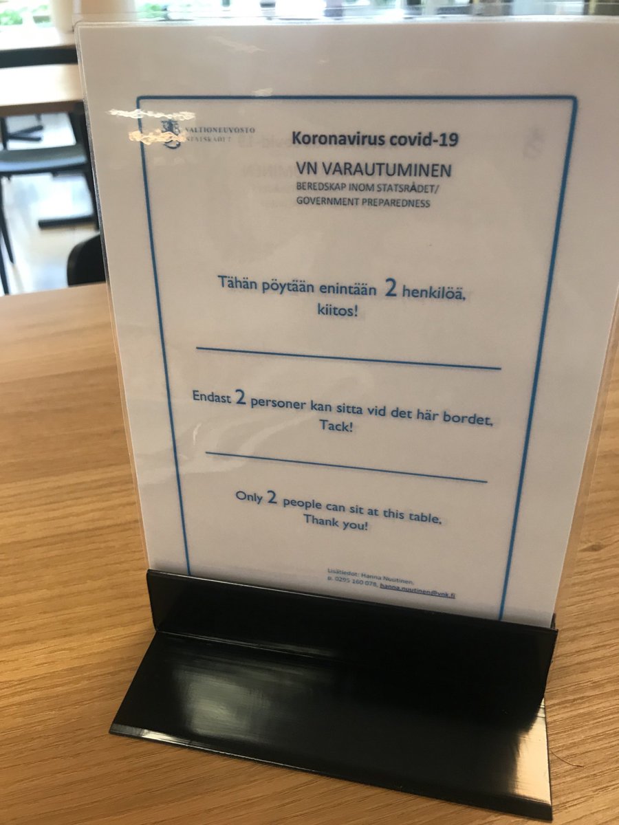 Uudella toimintaohjeella laajensimme maskien käyttöä vn:n ja sen ministeriöiden toimitiloissa. Maskin käyttö selkeä pääsääntö, työn alla myös henkilökohtaisten kangasmaskien hankinta koko vn:n henkilöstölle. #yhteinenvn