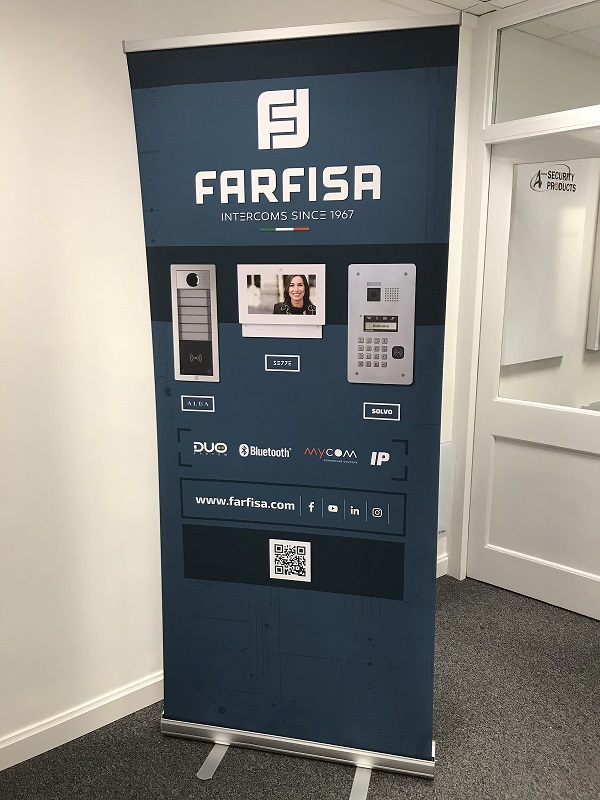 Our Farfisa roller banner has arrived from Italy! #Excited #Marketing #intercom #checkitout