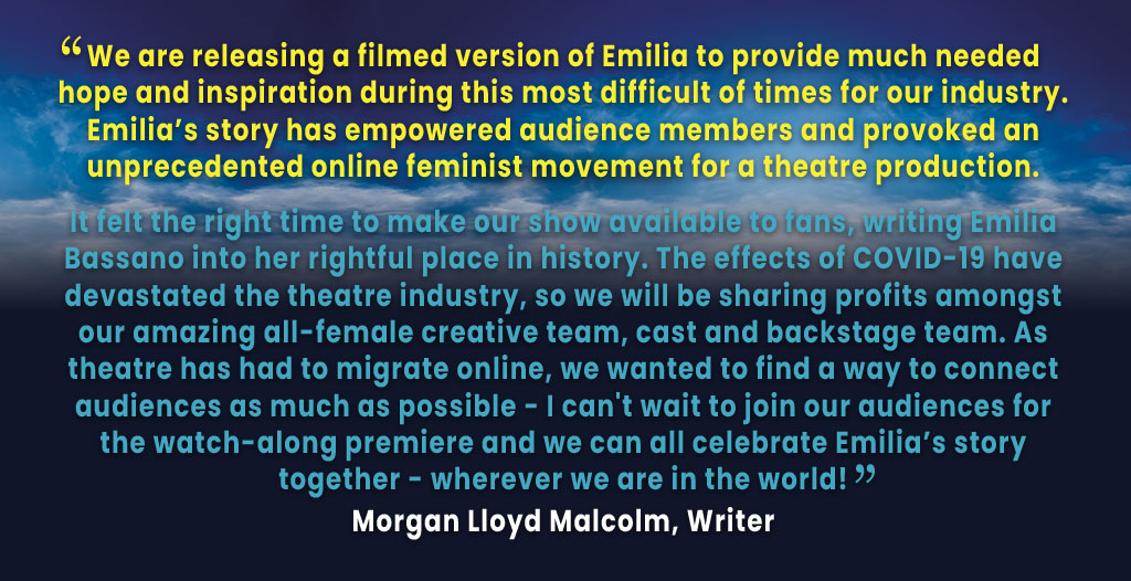 📣 TIME TO LISTEN! 📣
 
Want to hear that ROAR again? 🔥Emilia is BACK! 🙌🏾🙌🏽🙌🏻
 
Join us for the Online Premiere of our archive recording - available for two weeks only from 10-24 November.
 
🎟️ Booking is open NOW! #SaveTheArts #WeAreEmilia
 
emilialive.com