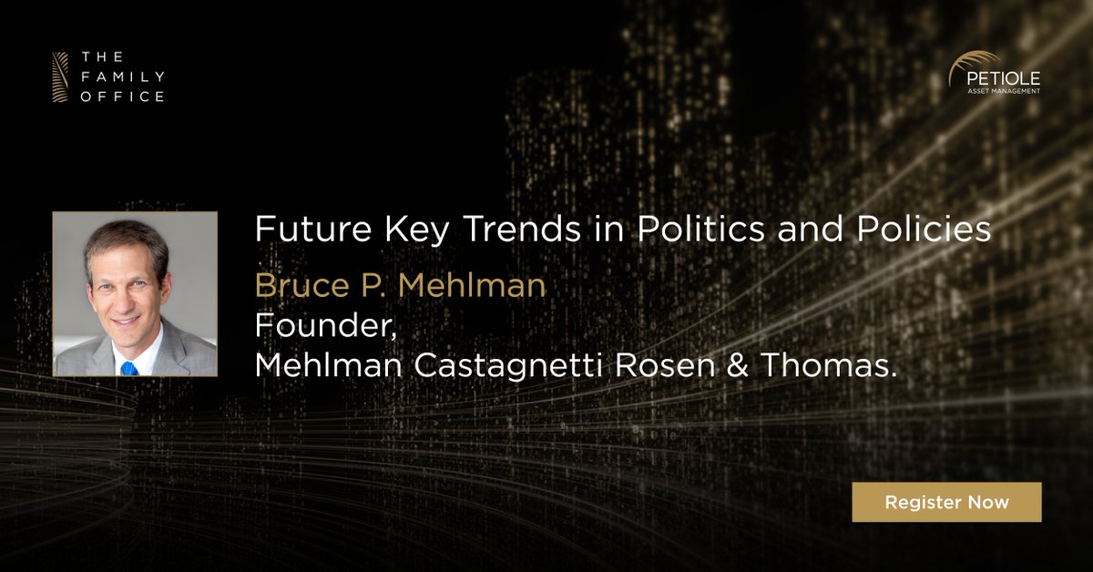 TheFamilyOffice's tweet photo. Political strategist Bruce Mehlman analyzes this year's events and explains the future key trends in politics and policies. @bpmehlman
Register to our webinar https://t.co/qzrE7dly3t
#Webinar #2020Future #FutureTrends #Covid19Impact https://t.co/KAf10MpcM7