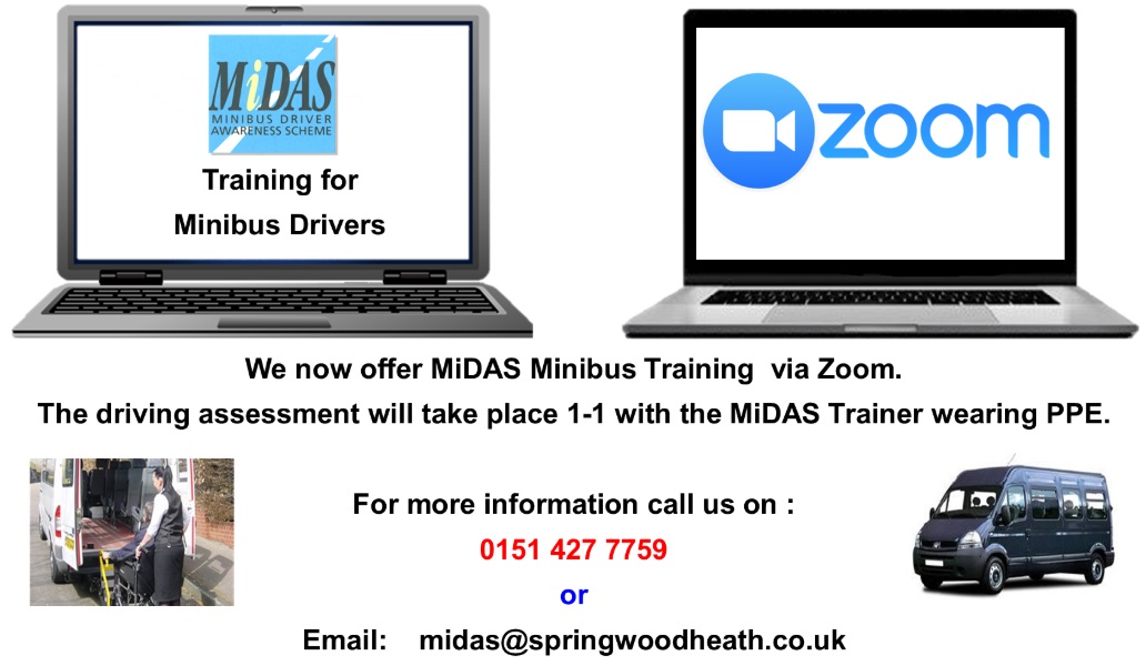 We now offer MiDAS Minibus Training Via Zoom. The driving assessment will take place 1-1 with the MiDAS Trainer wearing PPE.