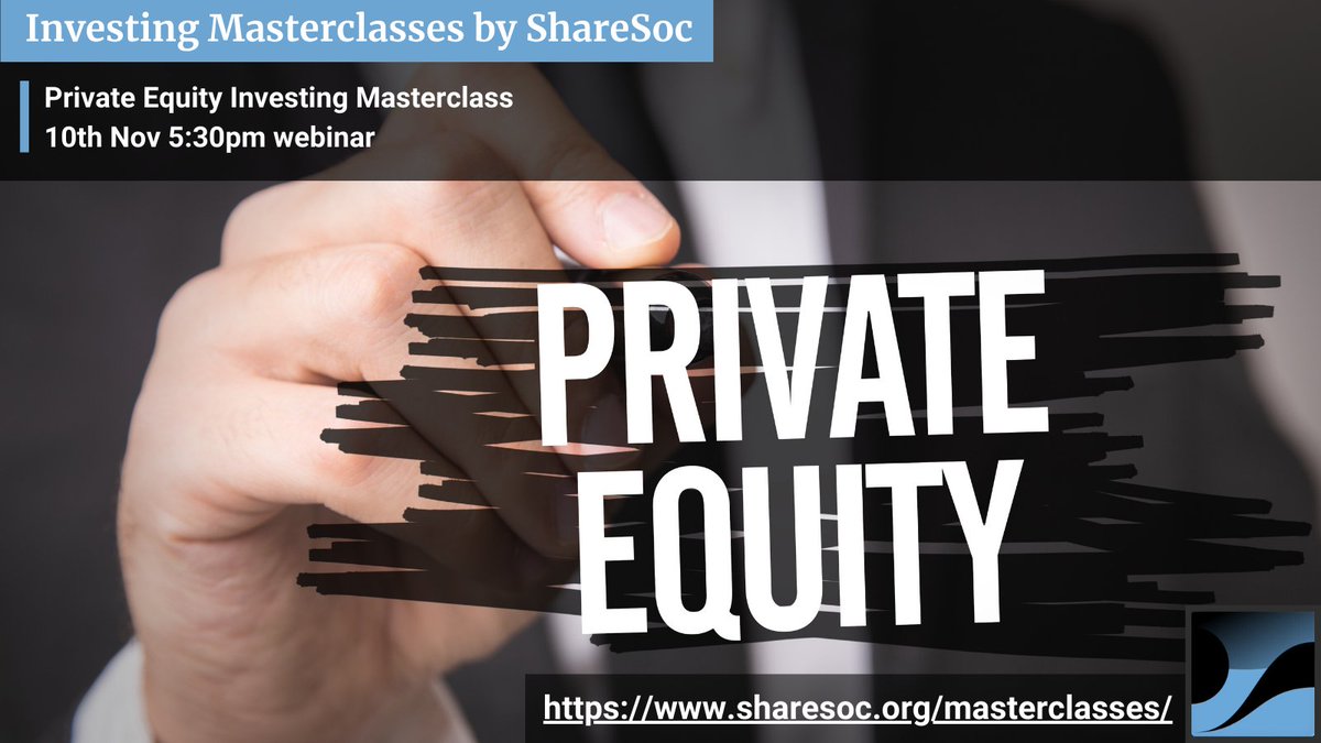 ShareSocUK's tweet photo. Private Equity Investing Masterclass - 10th Nov 5:30pm #webinar https://t.co/wt6HTGA4Ll
@Carmensfella @marben100 #mellomonday #investing #learntotrade #stockmarkets #finance #privateequity #PE #MelloMondays #UKequities #investmentcommentary #Aim https://t.co/vks2s36dkL