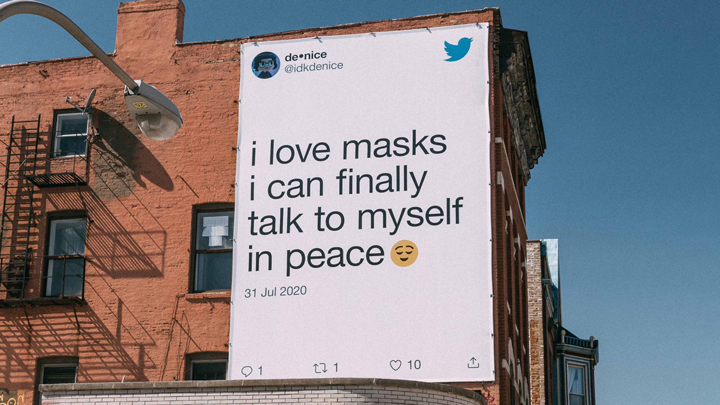 Franrduran's tweet photo. Twitter convierte tweets sobre el uso de mascarillas en vallas publicitarias https://t.co/3scthUCFyT vía @lacriaturacreat #RedesSociales #Publicidad #Twitter https://t.co/ULNv8ouJdp