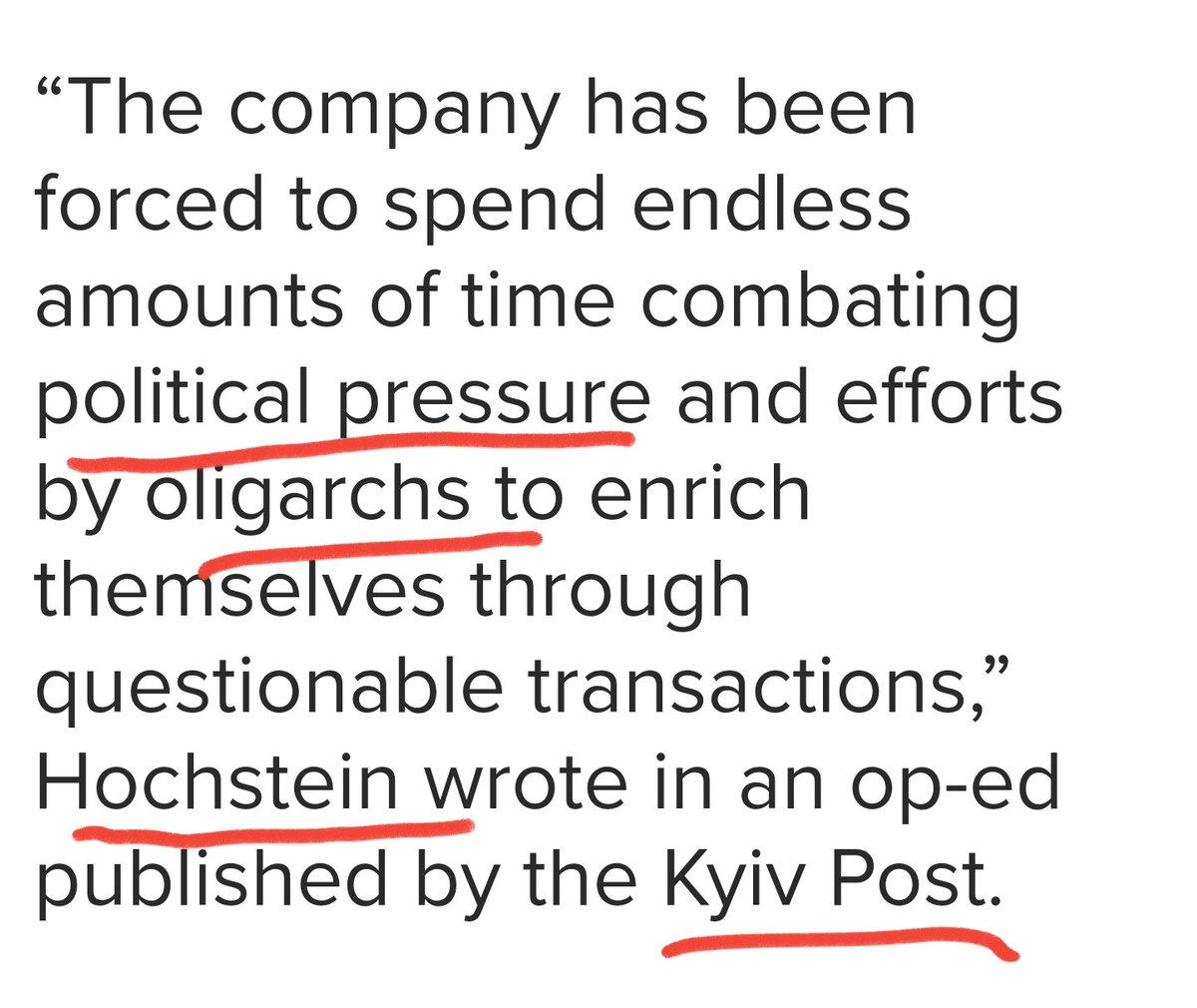 18)Incredible Since December of 2017, Hochstein, an envoy for the U.S. Department of State, Was Also on the Board of Another Ukrainian Energy Company - Naftogaz