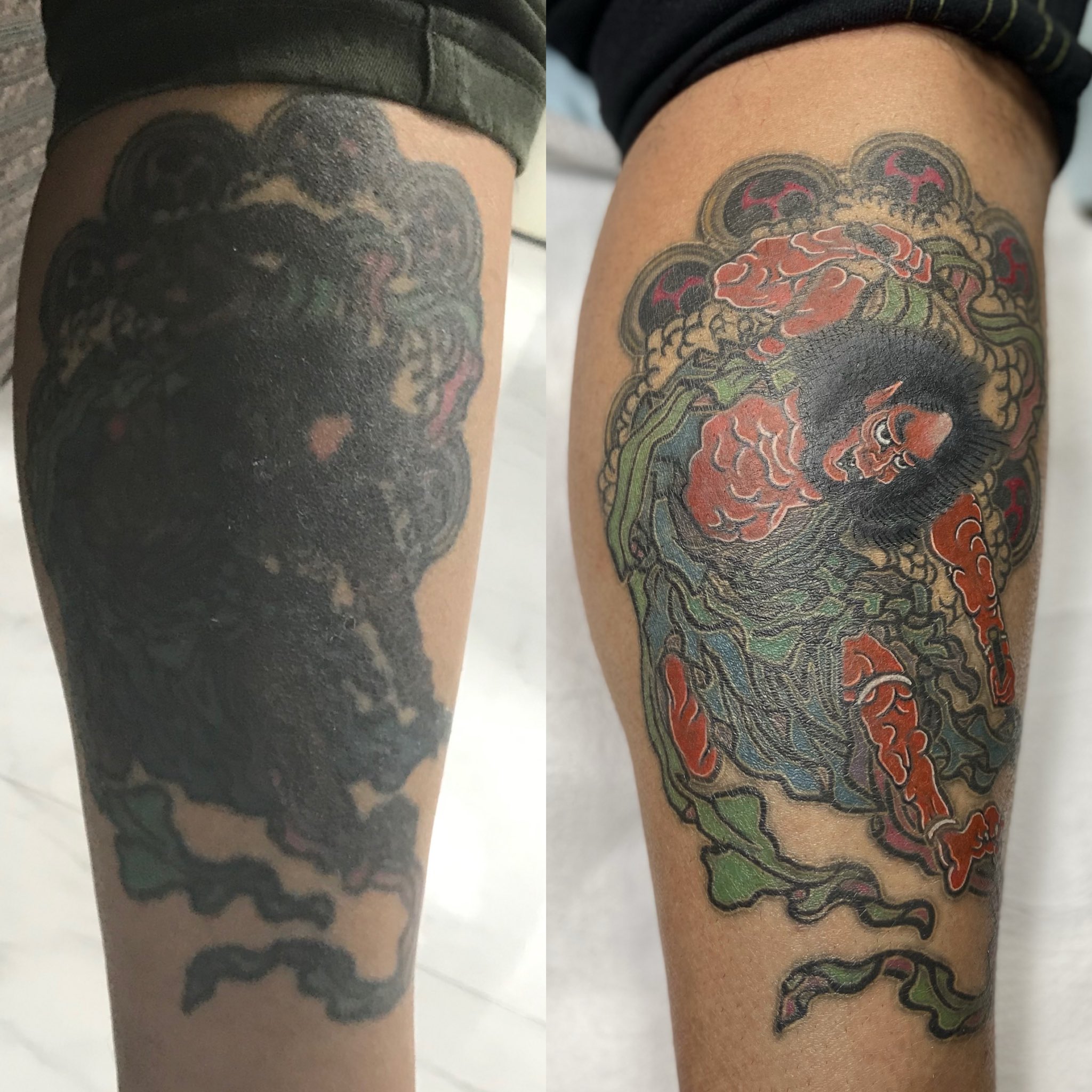 Futoshi 彫師 年以上前に彫られた刺青の復旧依頼 なんとかここまで復旧できました とりあえず死ぬまでは手直しの必要は無いかと思います ココロオドル素晴らしく楽しいご依頼ありがとうございました T Co Mtzbhhm4is Twitter