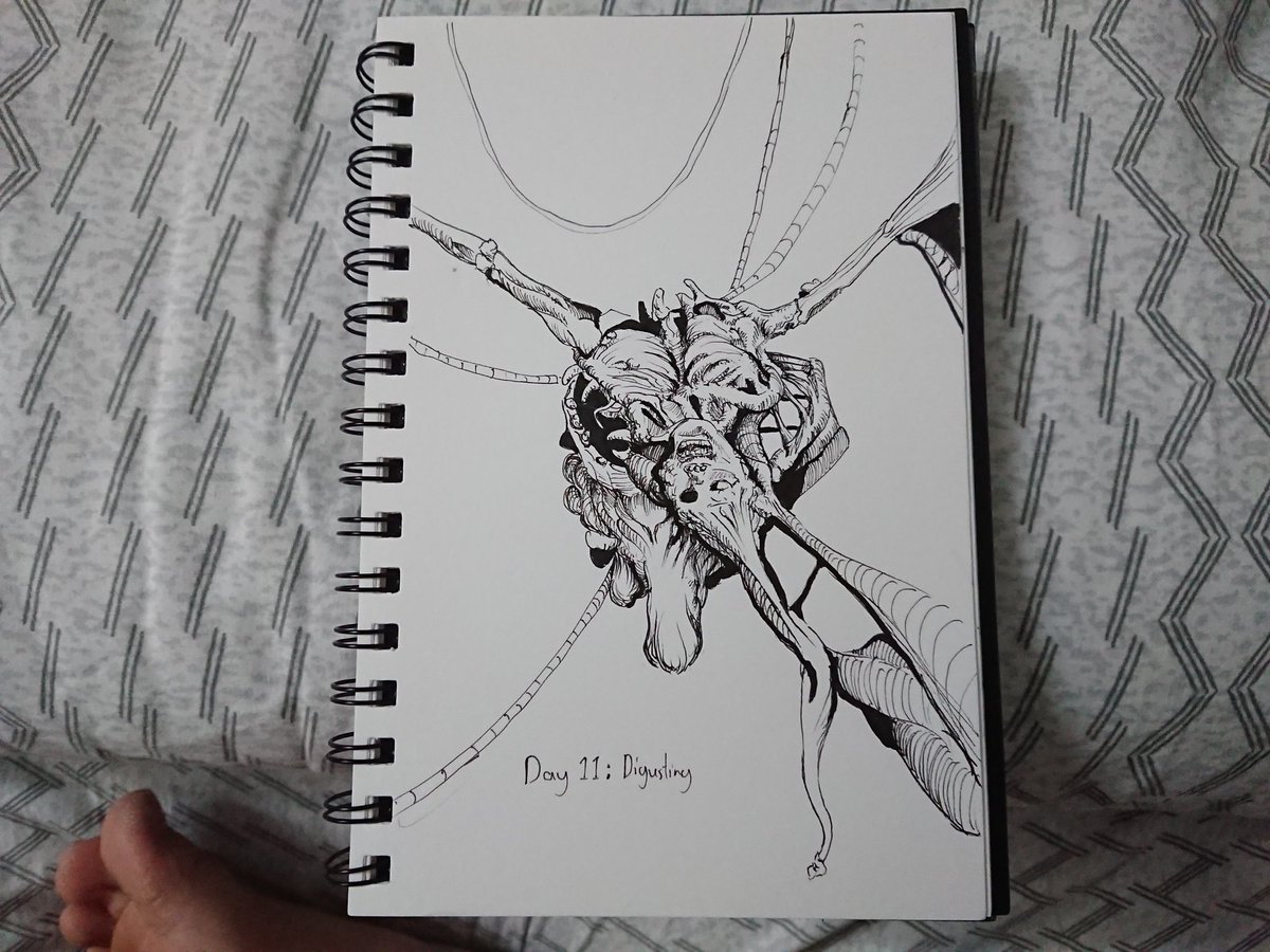 IaaacSoong's tweet photo. Day 11: Disgusting. Due to covid shennanigans. I'm incredibly delayed. I won't stop though. No matter how late I am. Hope it goes well. #inktober2020 #inktober #late https://t.co/19m5TNbvHr